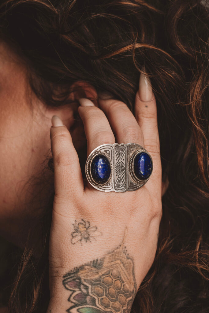 Sterling Silver Lapis Lazuli Statement Ring