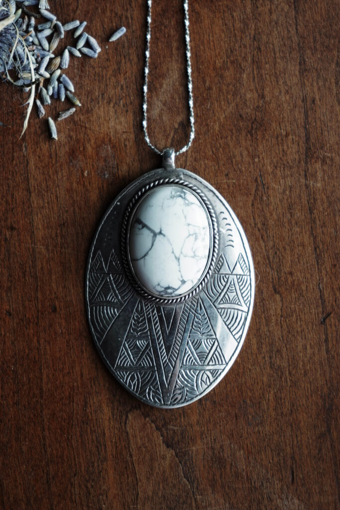 Sterling Silver Howlite Pendant