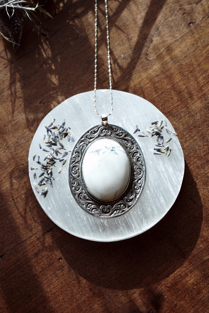 Sterling Silver Howlite Pendant