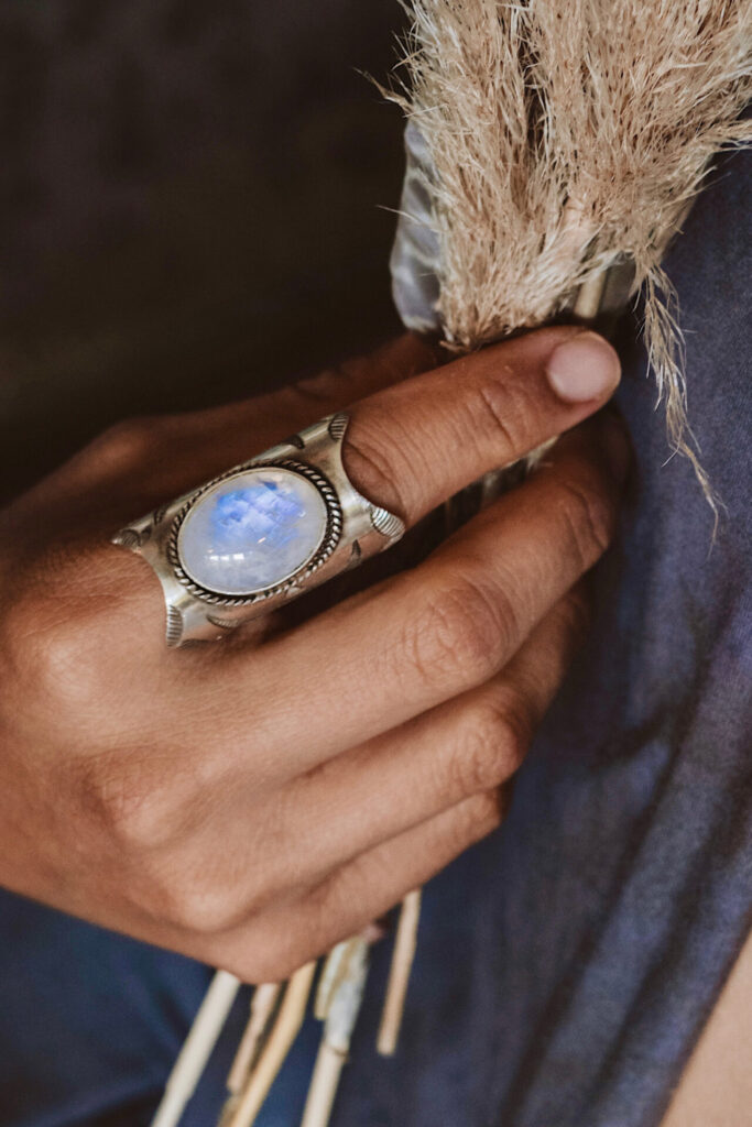 Sterling Silver Rainbow Moonstone Ring
