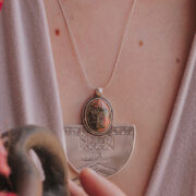 Sterling Silver Unakite Pendant