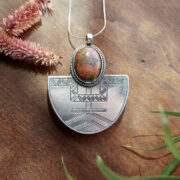 Sterling Silver Unakite Pendant