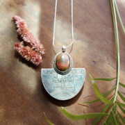Sterling Silver Unakite Pendant